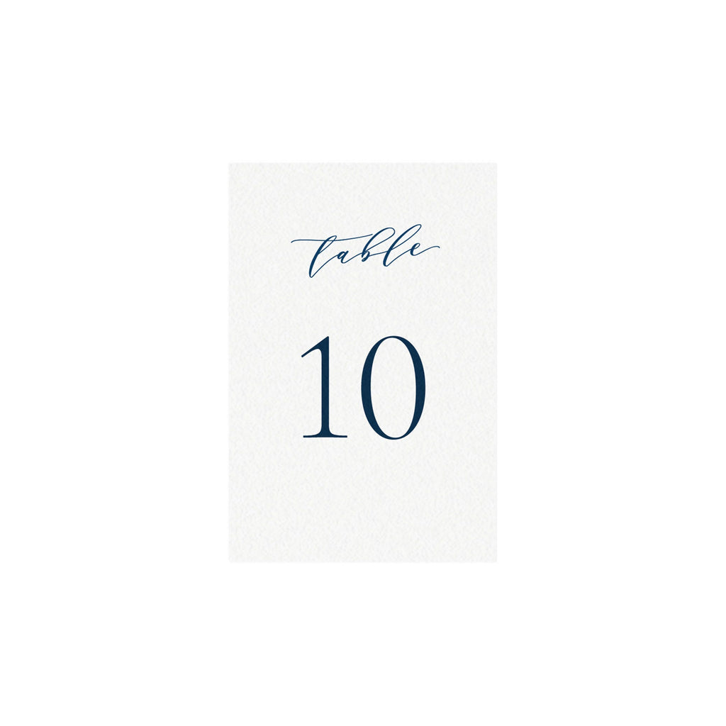 Navy Calligraphy Table Numbers 4x6 Template (PDF Download)