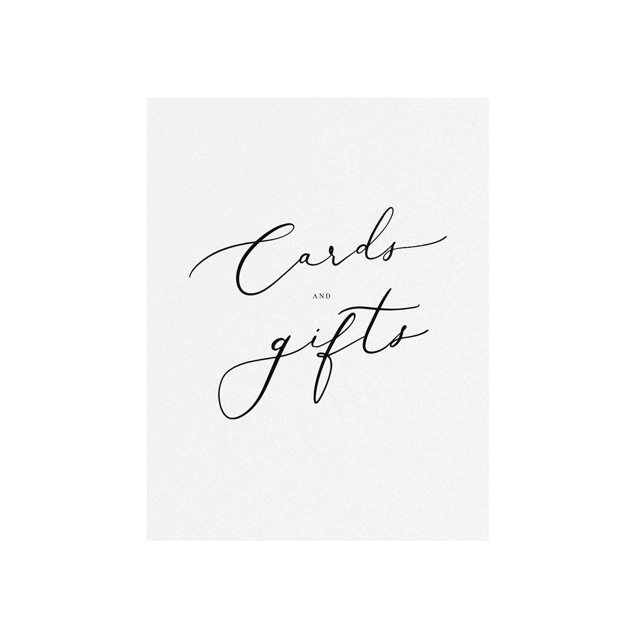 Calligraphy Cards & Gifts Wedding Sign: Minimalist Printable (PDF Download)