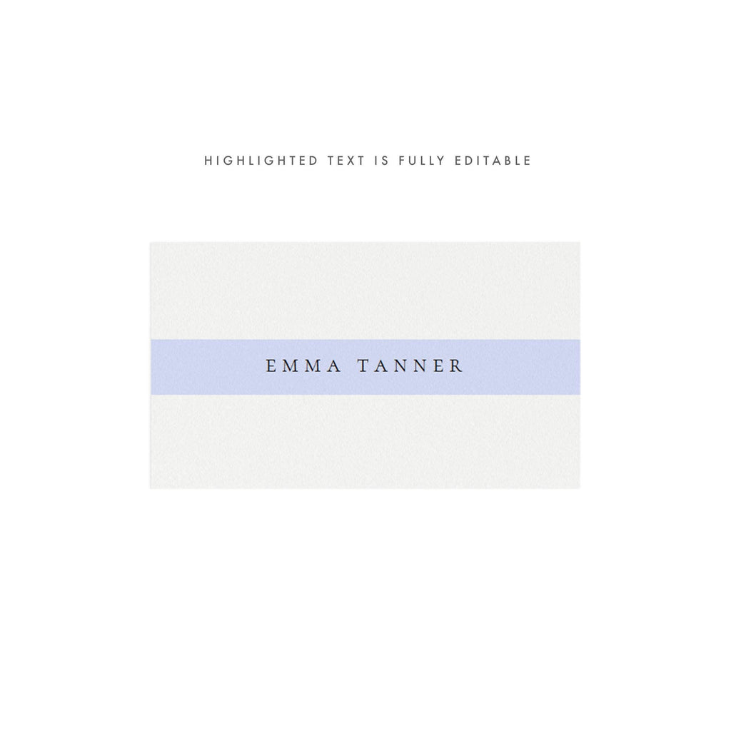 Minimalist Place Card Template, Flat and Folded, 3.5x2 (PDF Instant Download)