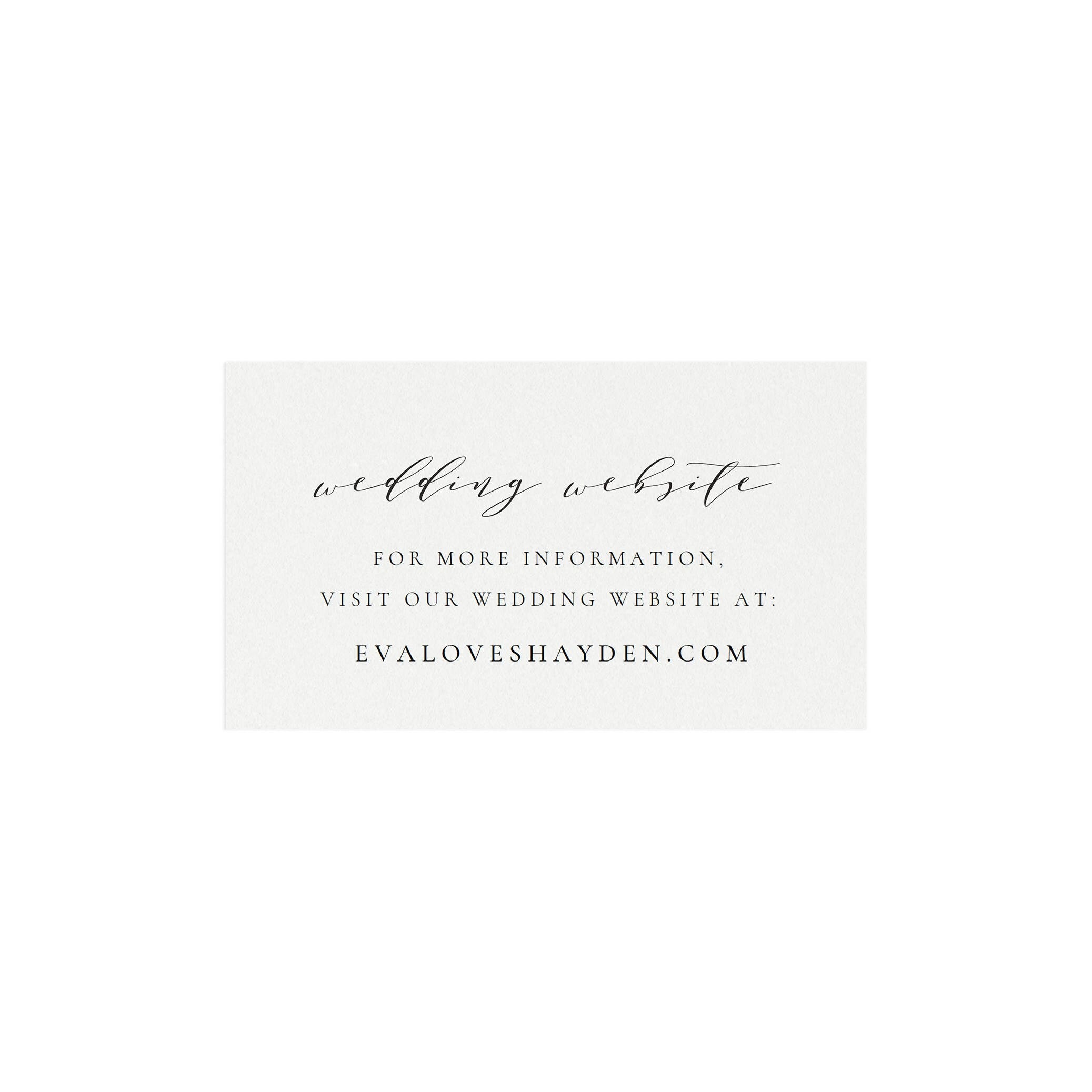 Melia Wedding Website Card Template: Elegant Black Lettering (PDF Download)