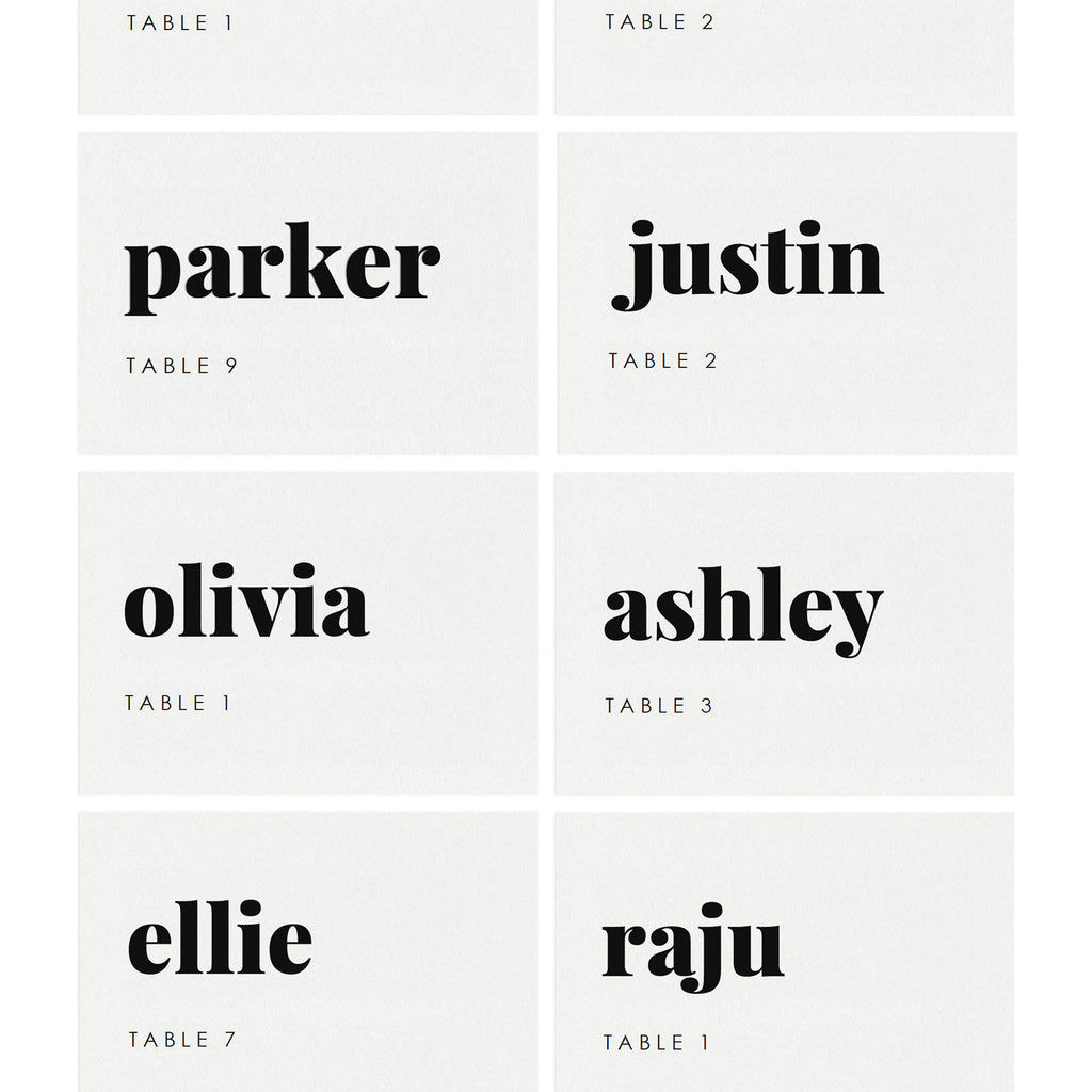 Fairfax: 3.5x5 Flat AND Folded Tent Escort Card Template, Escort Card, Modern, Table Number Simply Editable Place Card, PDF Instant Download