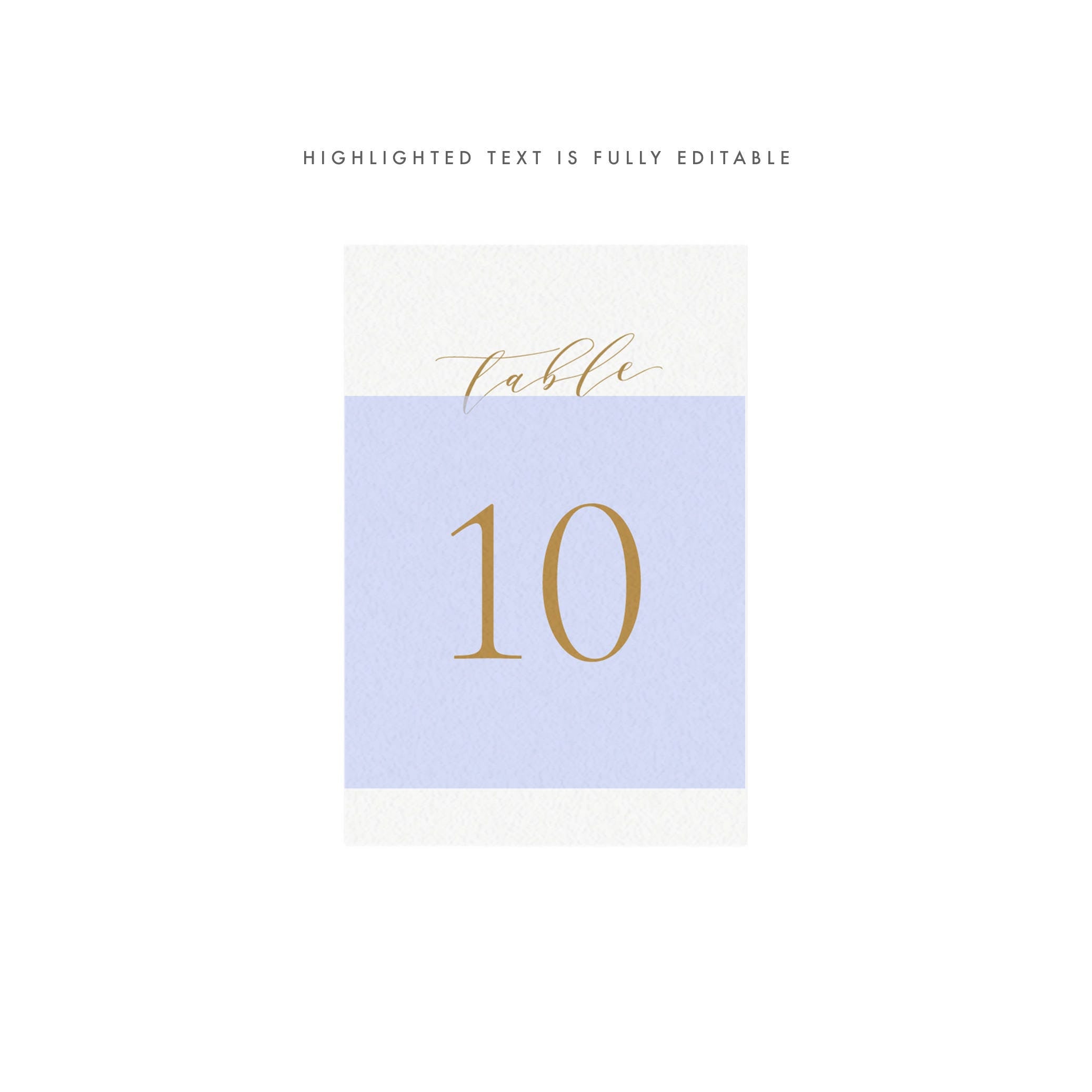 Gold Calligraphy Wedding Table Numbers: Melia Printable (PDF)