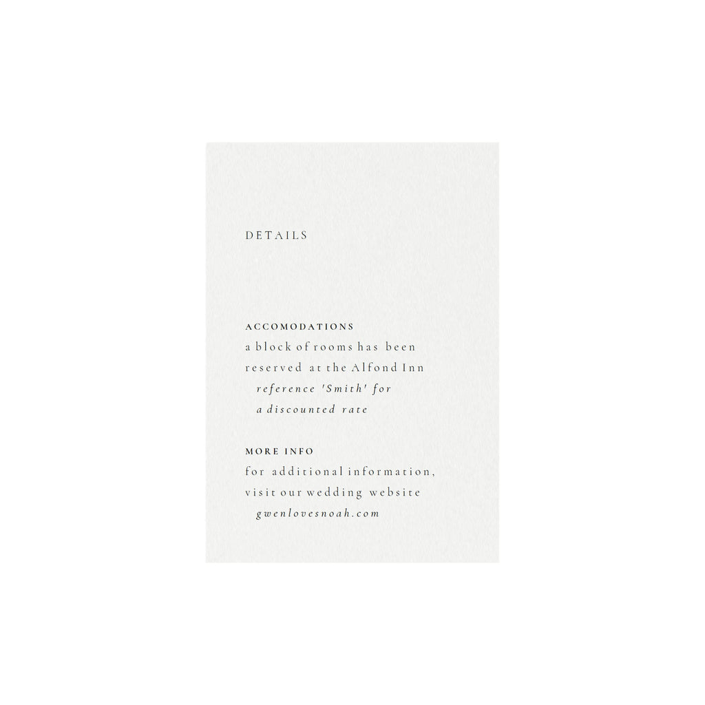 Gwen Wedding Details Card Template: Minimalist DIY (PDF Instant Download)