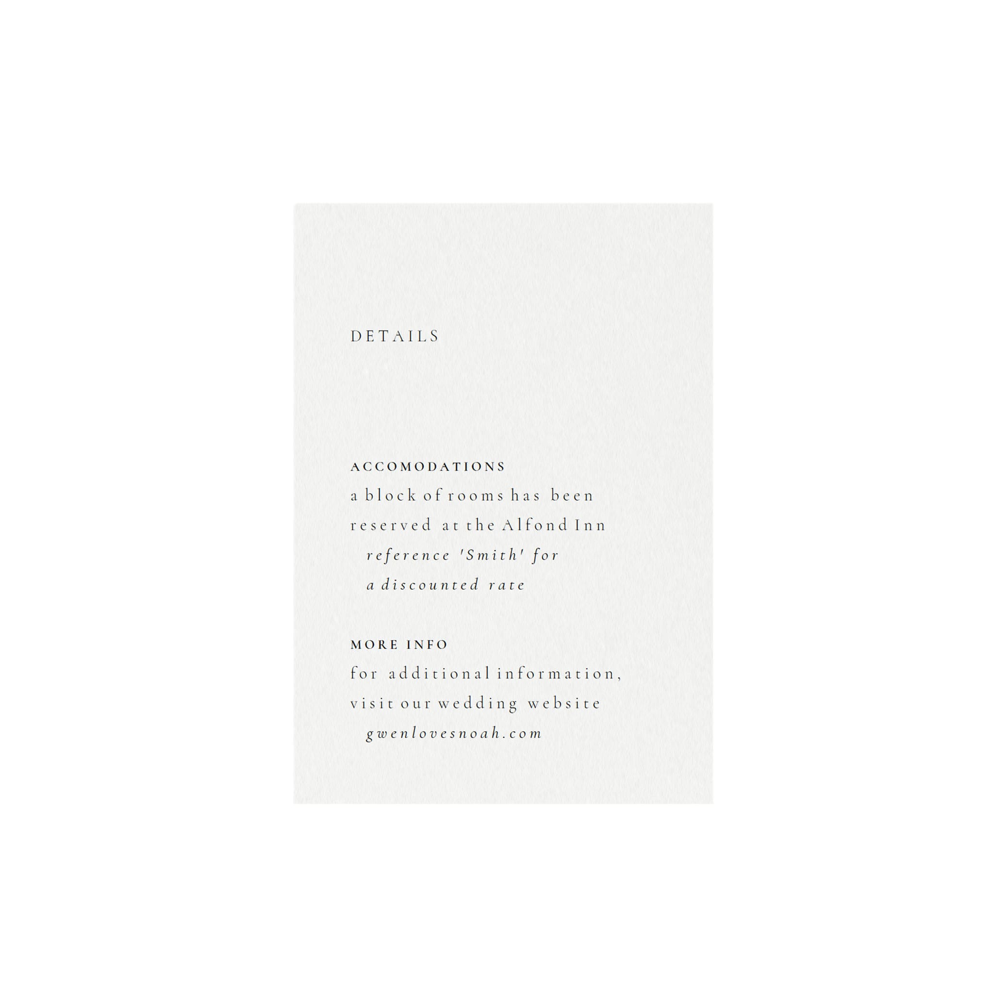 Gwen Wedding Details Card Template: Minimalist DIY (PDF Instant Download)