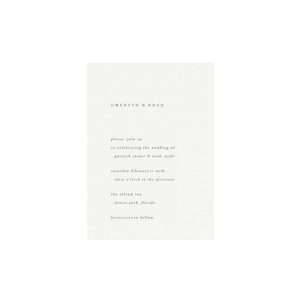 Minimalist Wedding Invitation Template: Gwen 5x7 (Editable PDF)