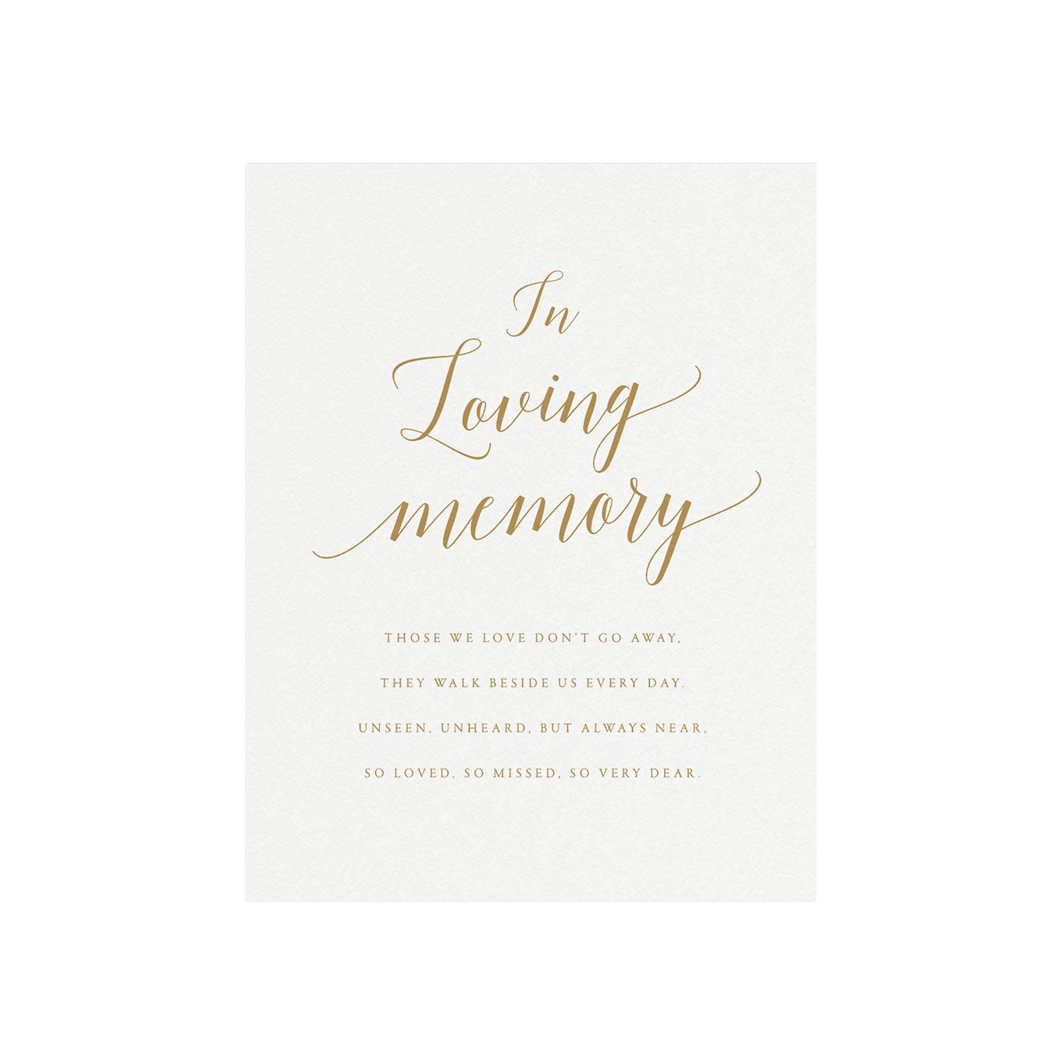Gold In Loving Memory Wedding Sign: Calligraphy Memorial (PDF Download)