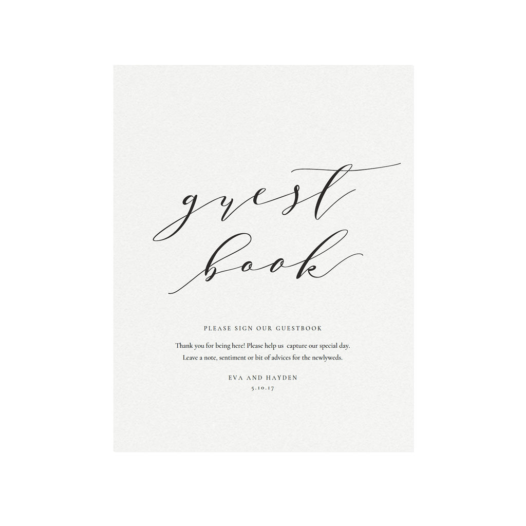 Wedding Guest Book Sign: Melia Portrait Template (PDF Instant Download)