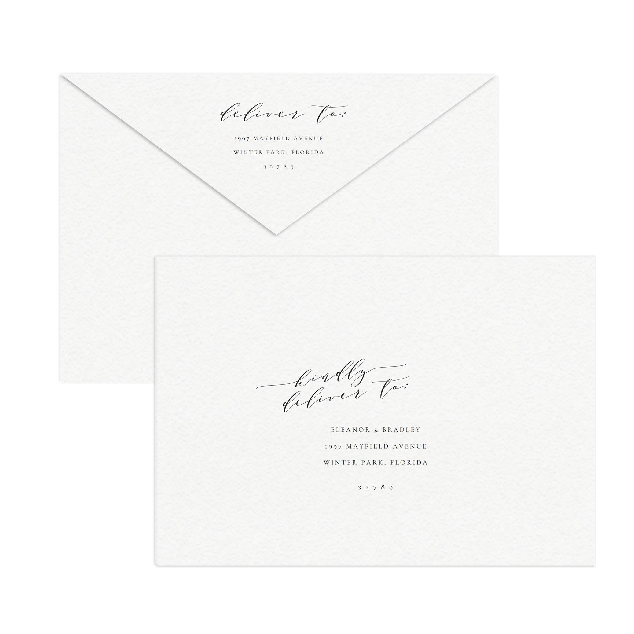 Calligraphy Wedding Invitation Envelope Template A7 (PDF Instant Download)