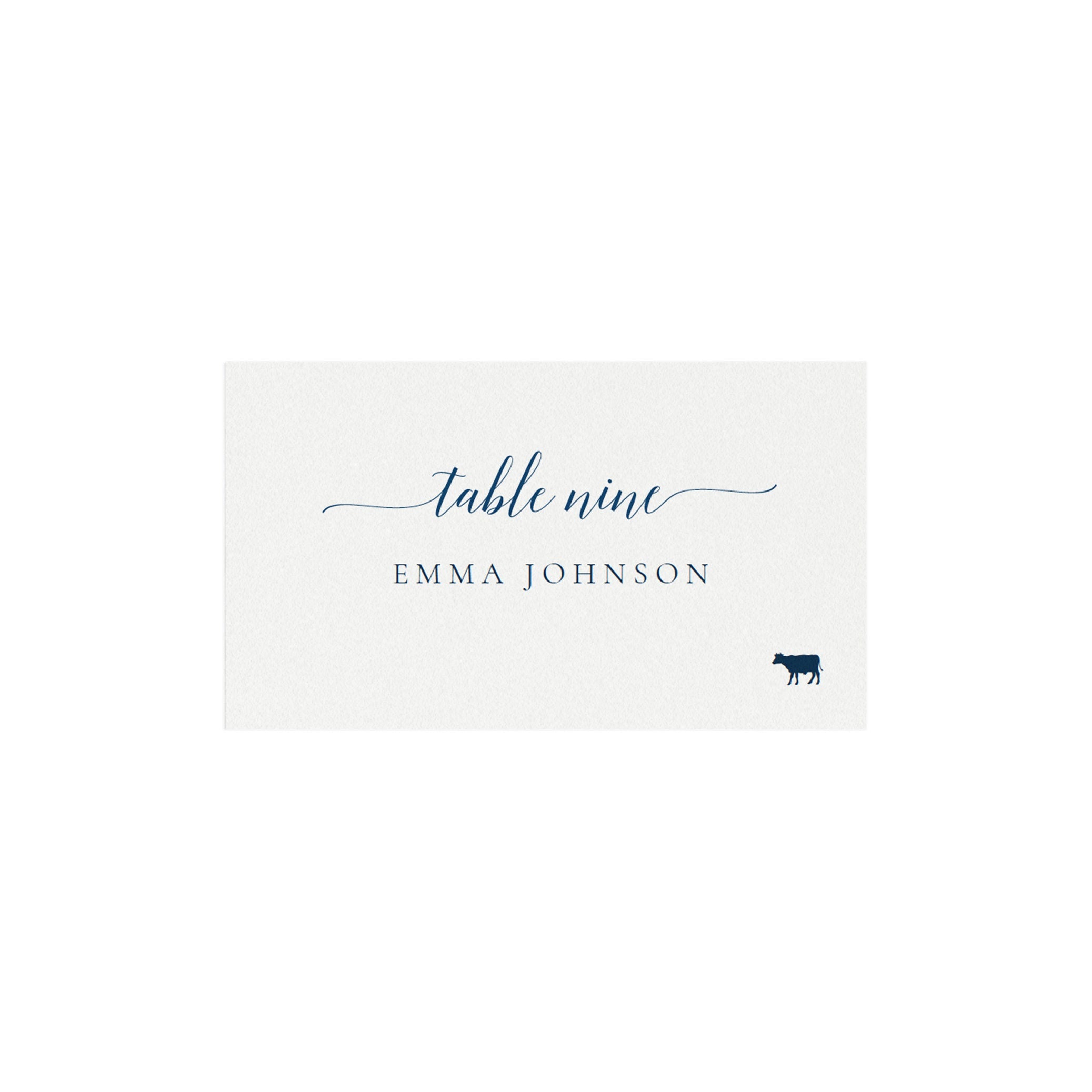 Adel: Printable Escort Cards with Meal Icons Template in Navy Blue, 3.5x2, 1-20 Tables and Head Table AVERY 5302 Entree PDF Instant Download