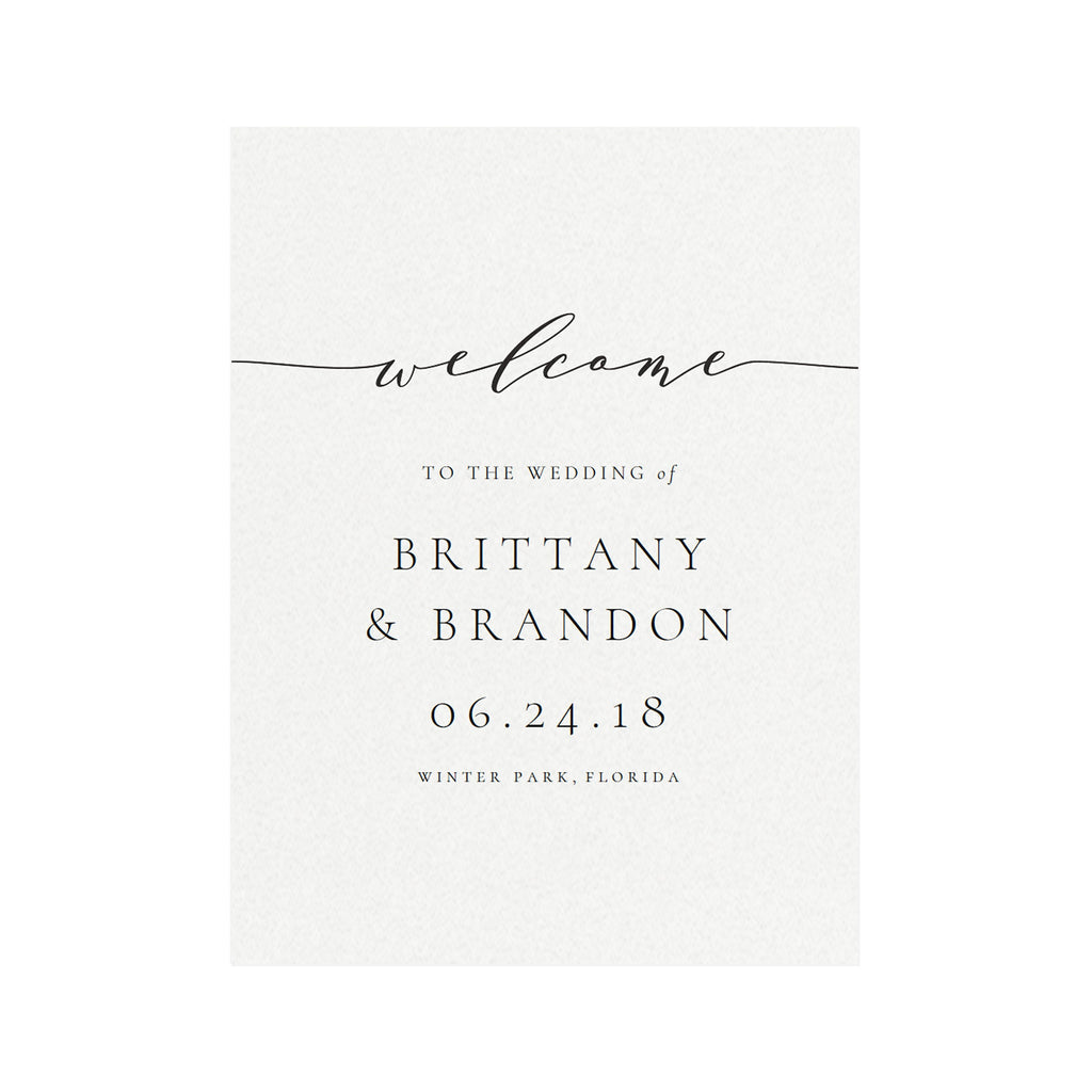 Calligraphy Wedding Welcome Sign Template: Melia Printable (PDF)