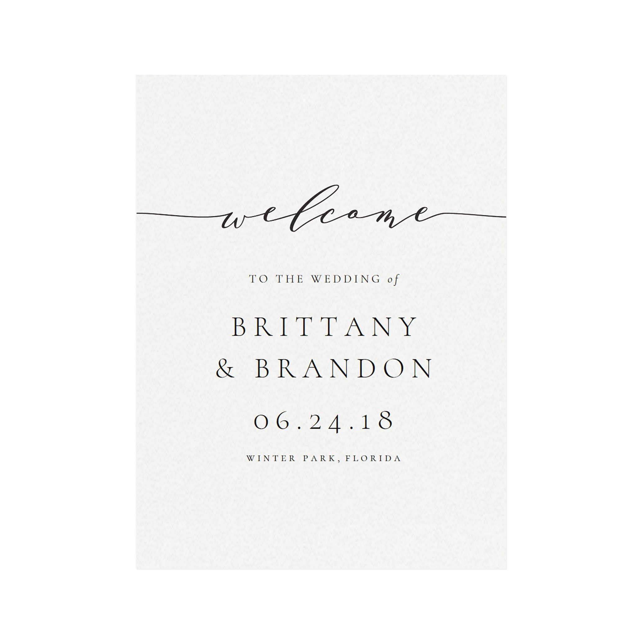 Calligraphy Wedding Welcome Sign Template: Melia Printable (PDF)