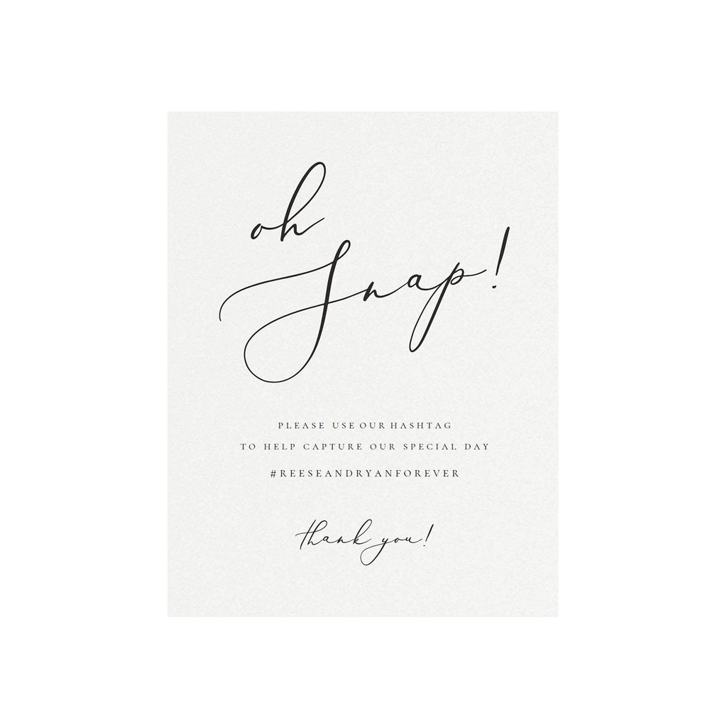 Calligraphy Oh Snap Wedding Sign Template: Minimalist Social Media (PDF Instant Download)