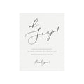 Calligraphy Oh Snap Wedding Sign Template: Minimalist Social Media (PDF Instant Download)