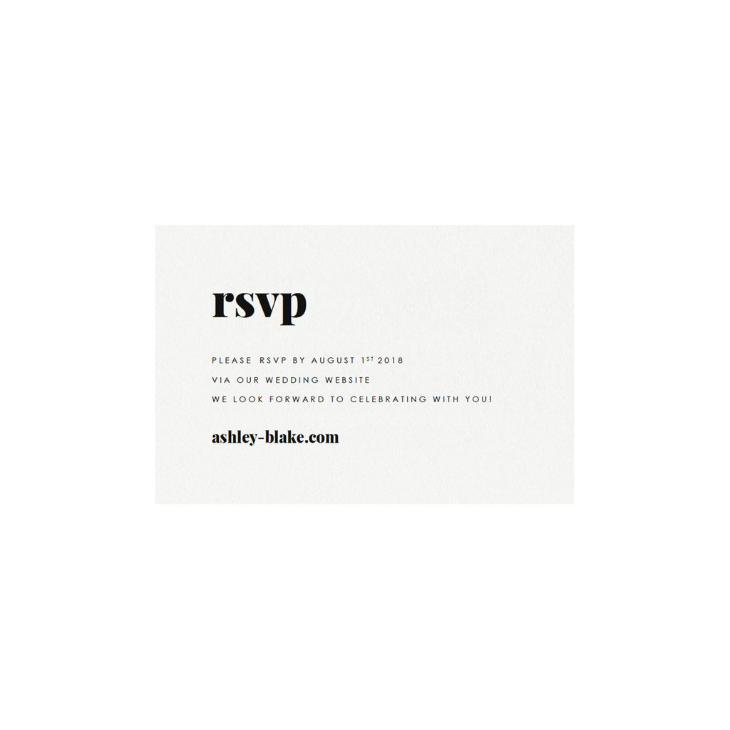 Minimalist Wedding RSVP Card: Black and Bold (PDF Instant Download)