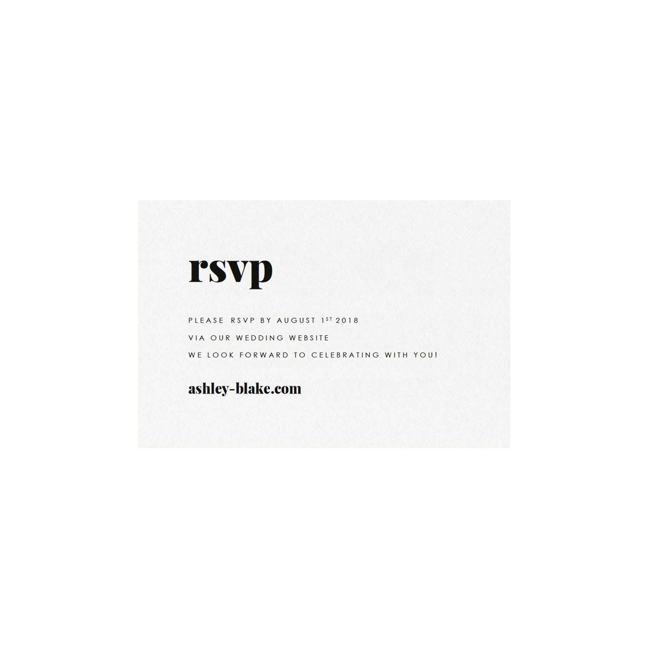 Minimalist Wedding RSVP Card: Black and Bold (PDF Instant Download)