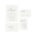 Black Calligraphy Wedding Invitation Set: 'Melia' Editable Template (PDF)