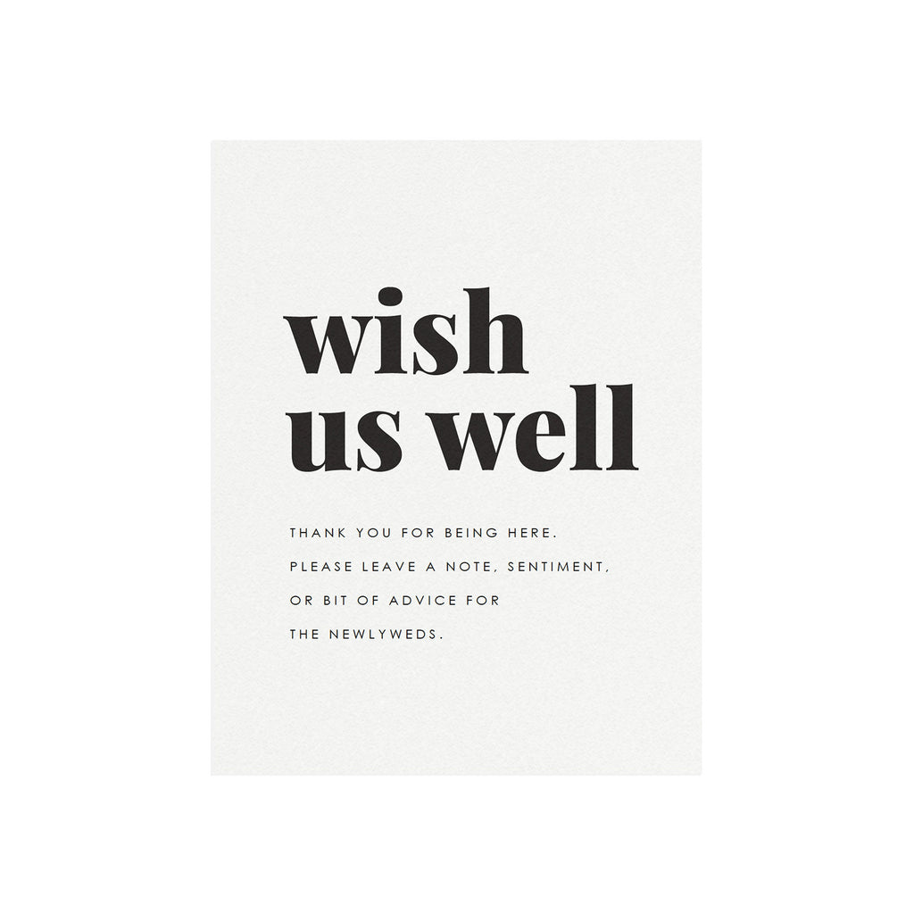 Fairfax Wish Us Well Wedding Sign: Modern Serif (PDF Template)