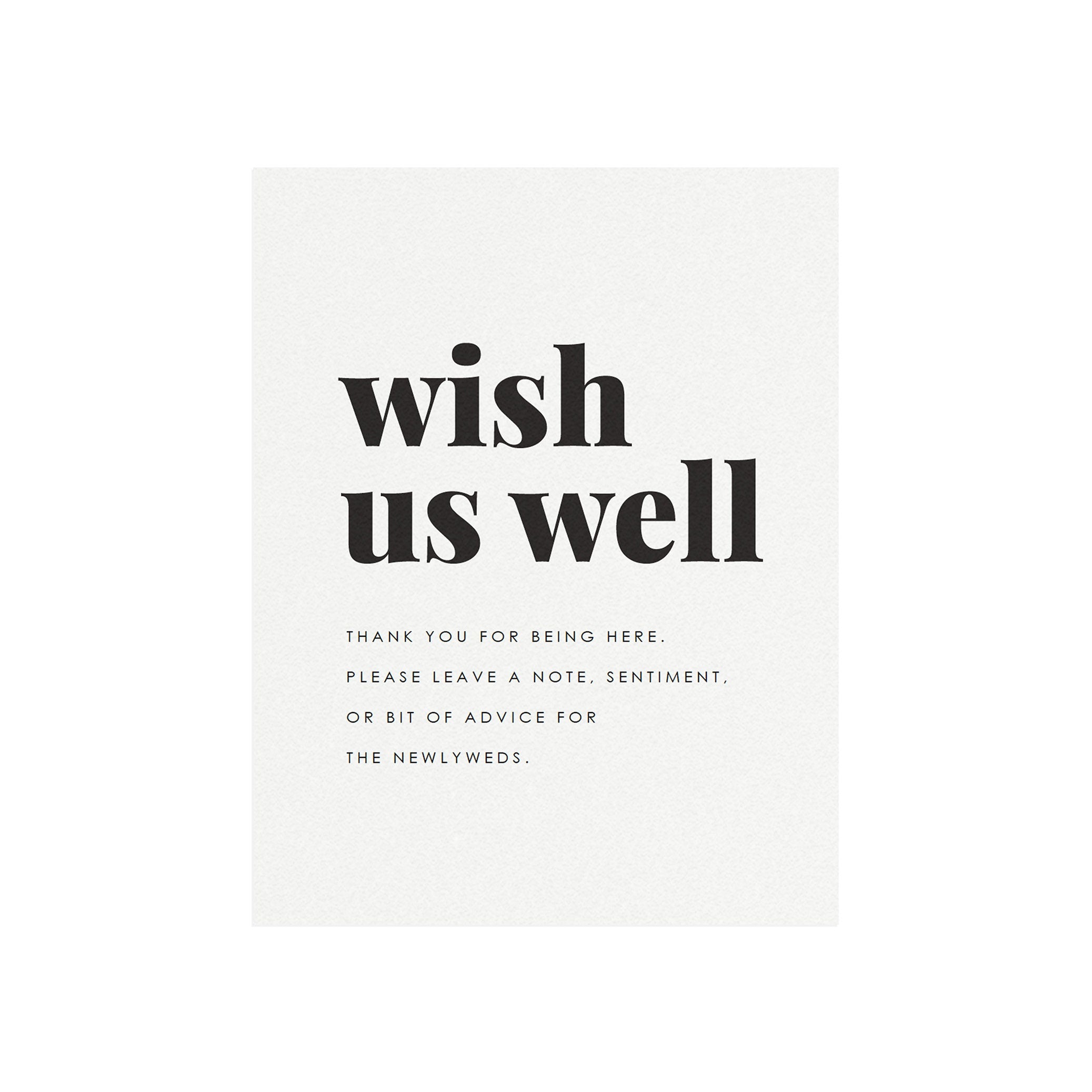 Fairfax Wish Us Well Wedding Sign: Modern Serif (PDF Template)