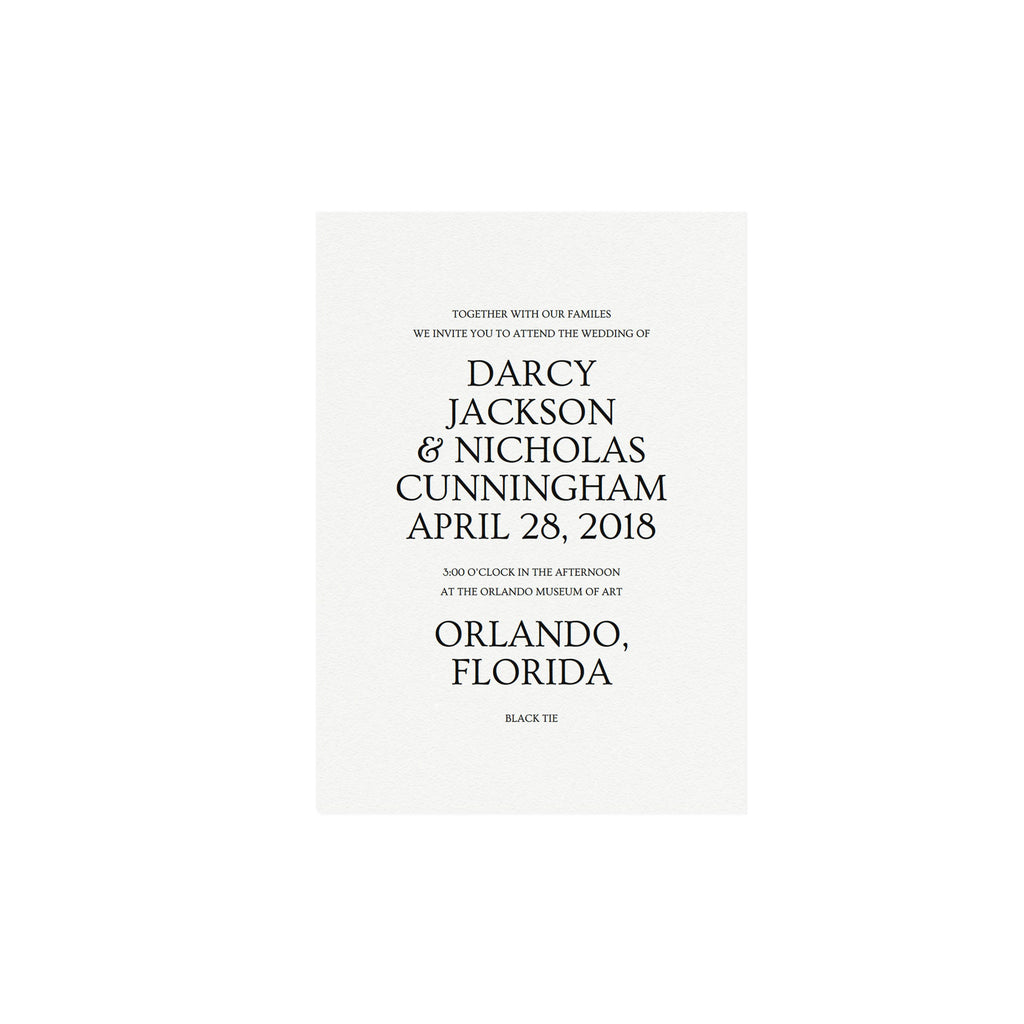 Modern Typographic Wedding Invitation Template: Ophelia (PDF Download)