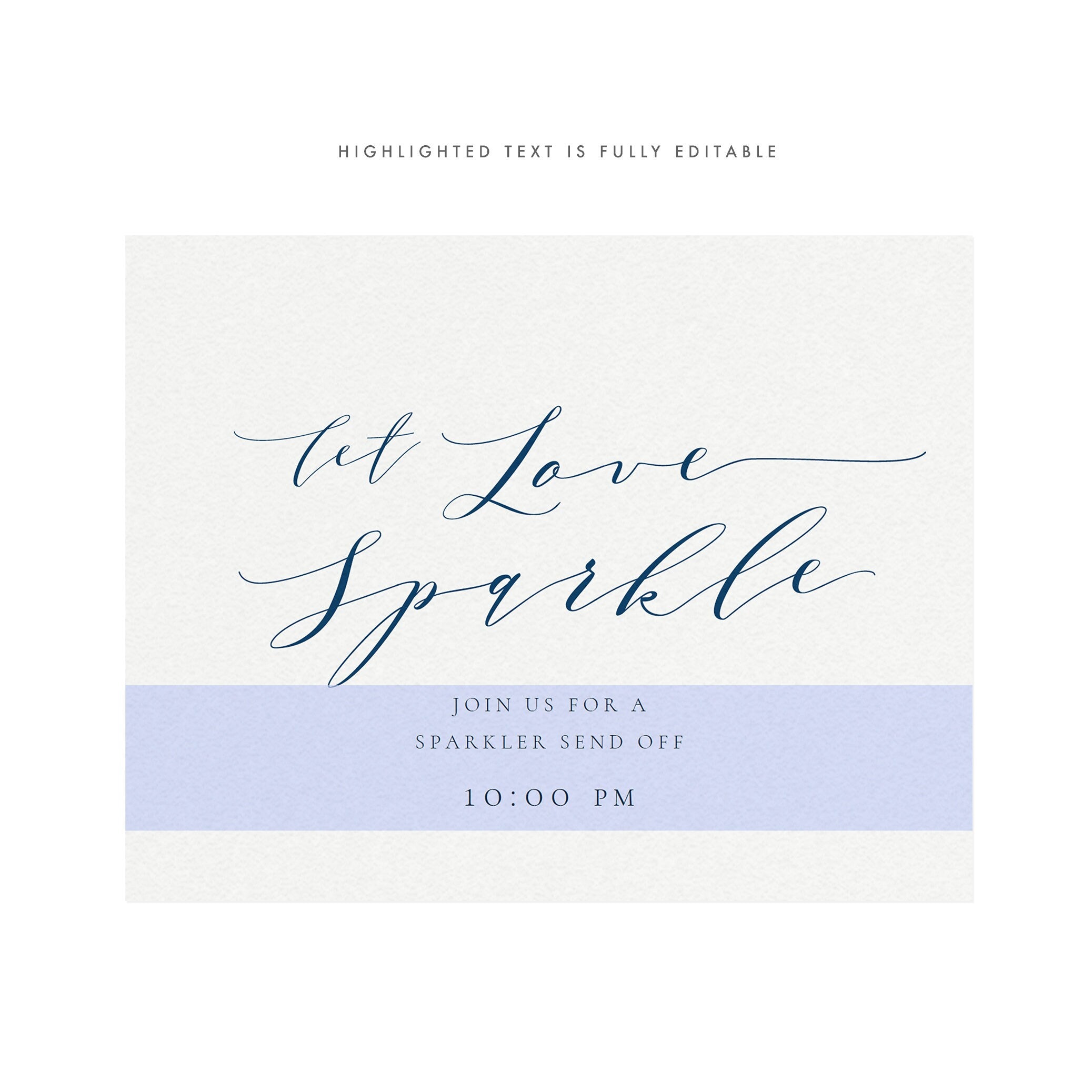 Melia: Sparkler Send Off Sign in Navy Blue, 5x7, 8x10, 11x14, Let Love Sparkle, Wedding Sign, Template, Reception Sign, PDF Instant Download