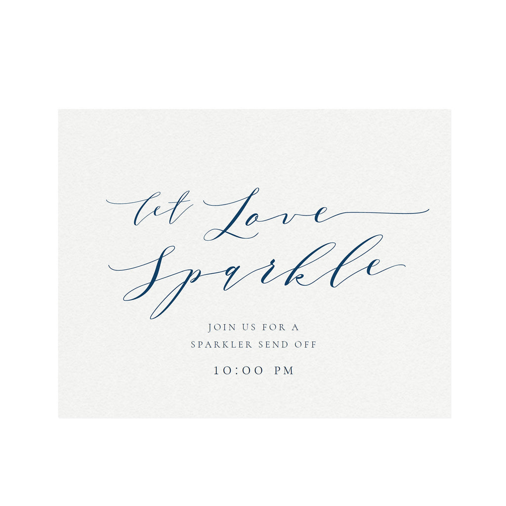 Melia: Sparkler Send Off Sign in Navy Blue, 5x7, 8x10, 11x14, Let Love Sparkle, Wedding Sign, Template, Reception Sign, PDF Instant Download