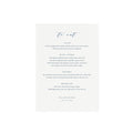 Navy Blue Calligraphy Wedding Menu Template: Minimalist 5x7 (PDF Instant Download)