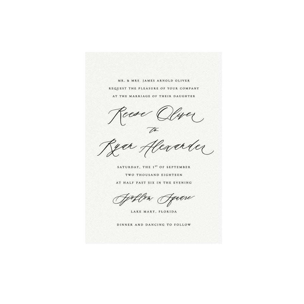 Calligraphy Wedding Invitation Template: Editable Printable Suite (PDF)