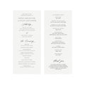 Calligraphy Wedding Program Template: Editable 4x9" Flat Panel (PDF Download)