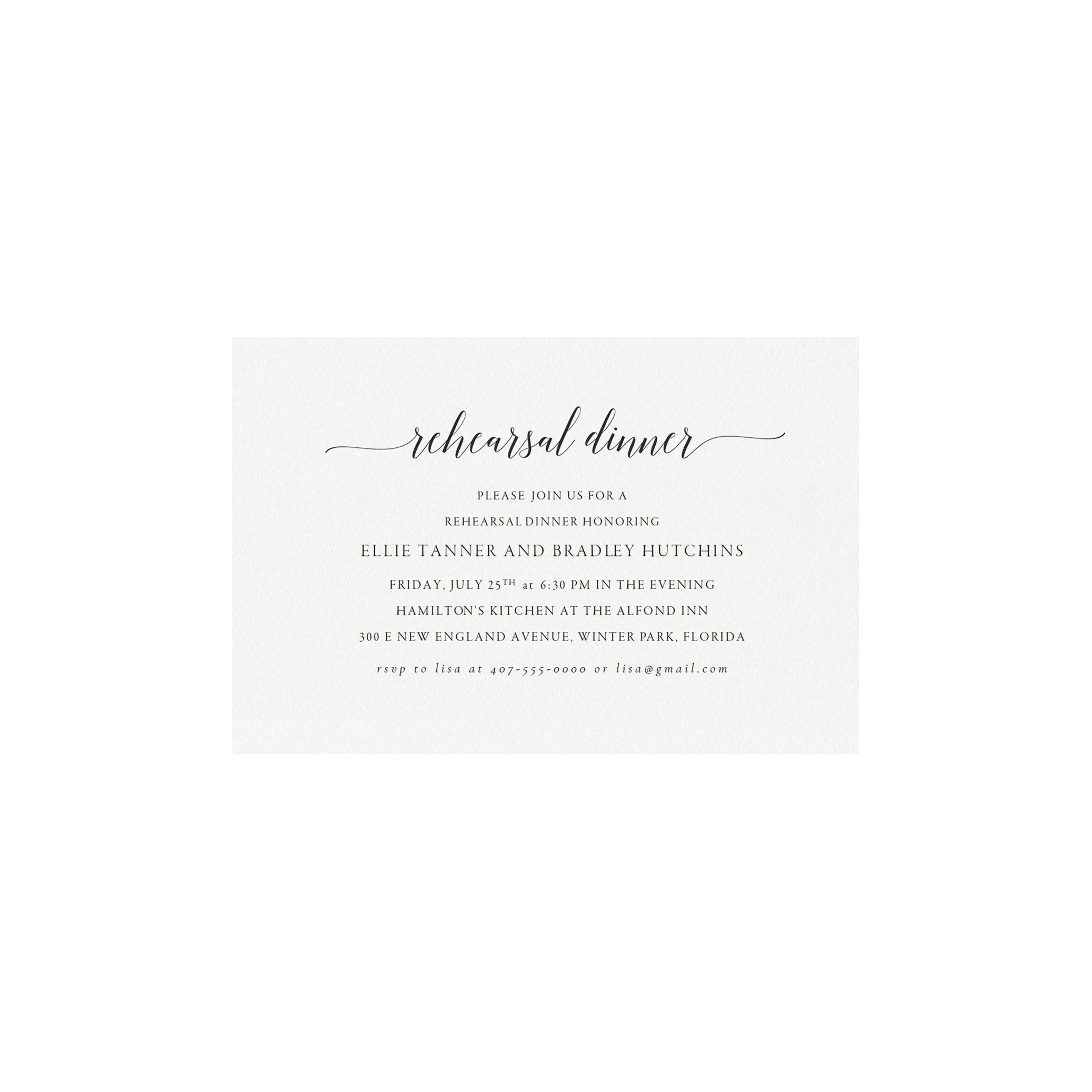 Elegant Rehearsal Dinner Invitation Template: Whimsical Calligraphy (PDF Instant Download)