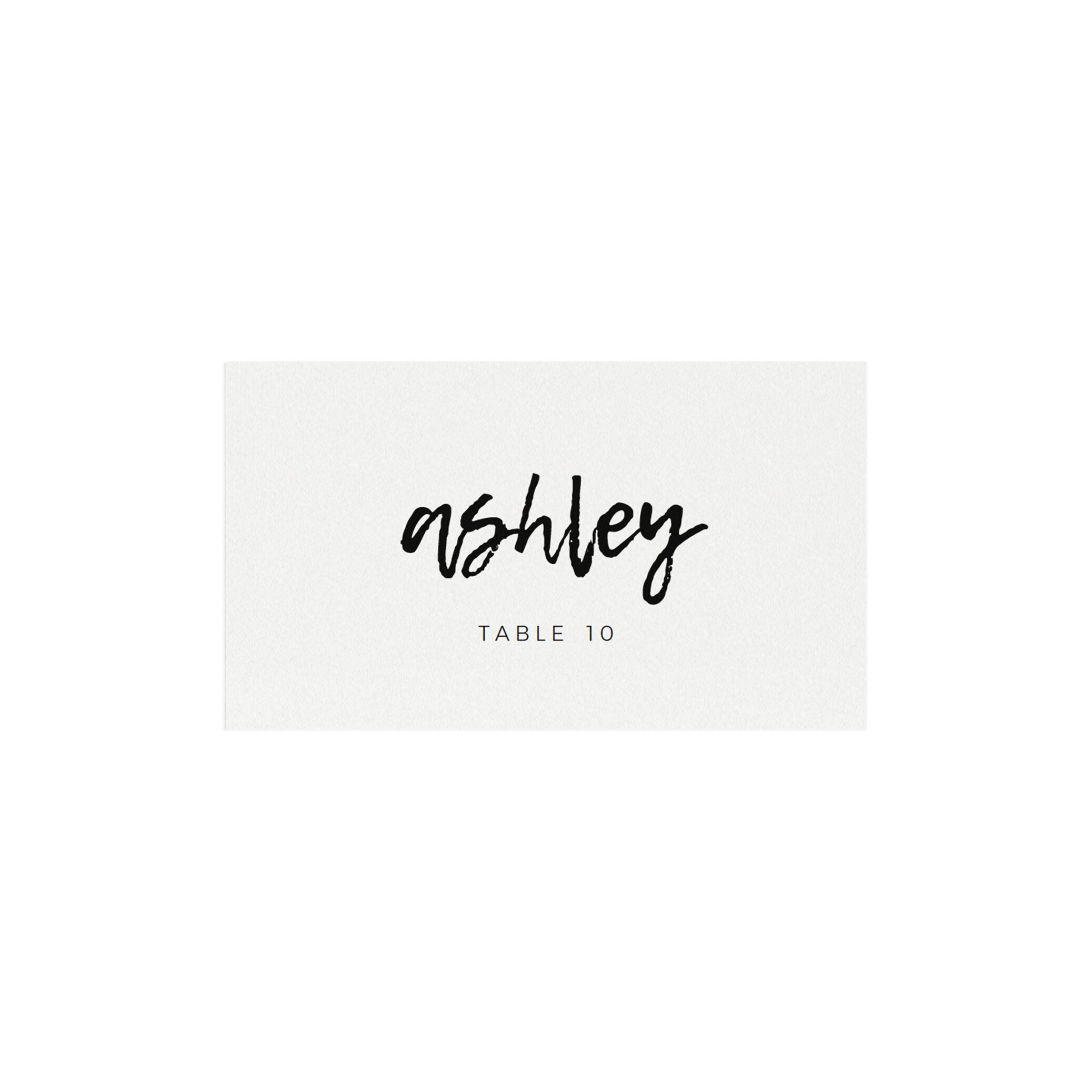 Lena: 3.5x2 Escort Card Template, Avery 5302, Flat AND Folded, Editable Place Card, Modern Bohemian, Brush Script, PDF Instant Download