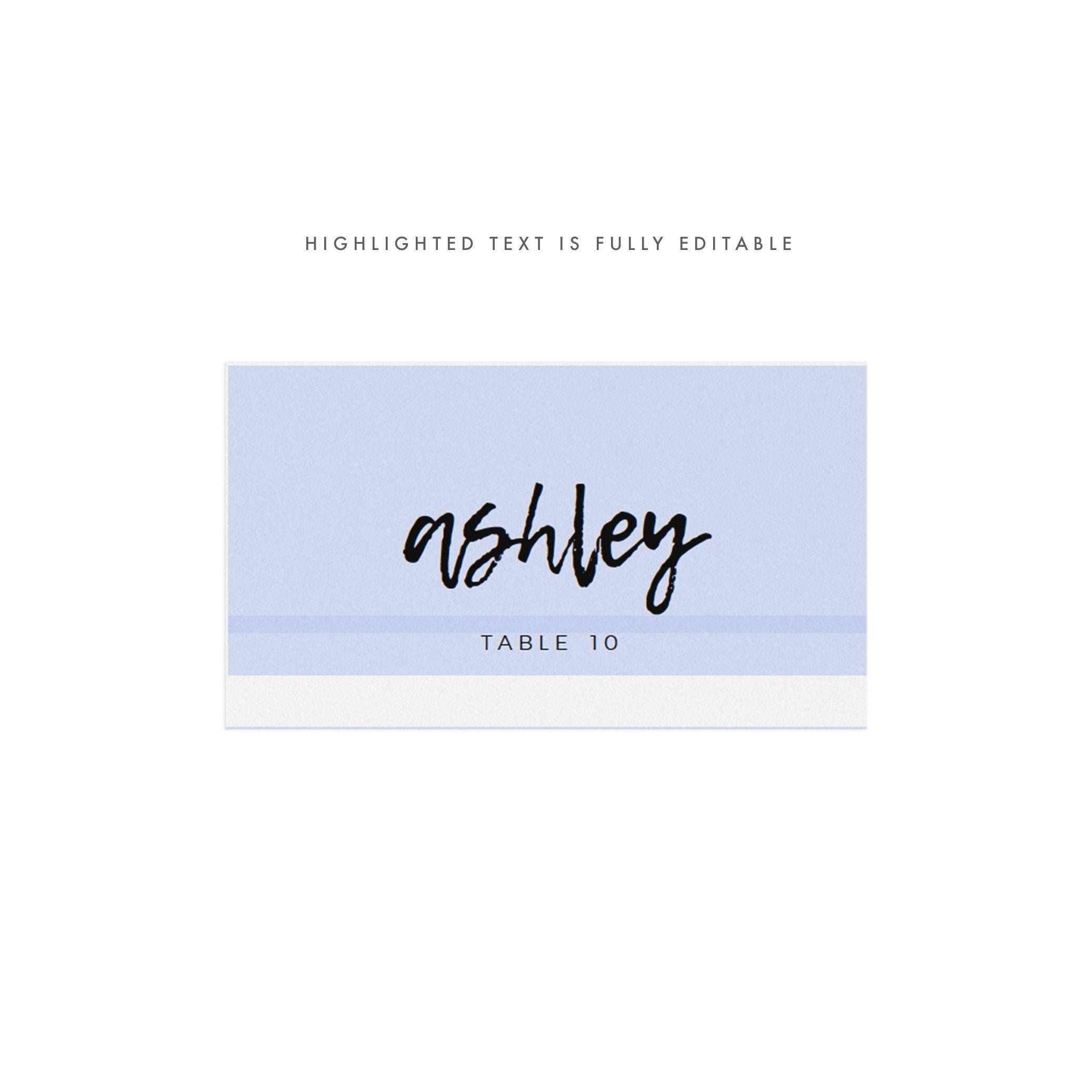 Lena: 3.5x2 Escort Card Template, Avery 5302, Flat AND Folded, Editable Place Card, Modern Bohemian, Brush Script, PDF Instant Download