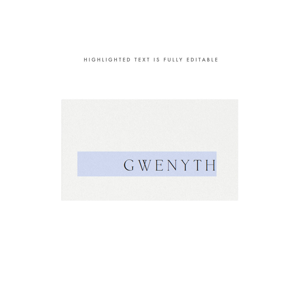 Minimalist Wedding Place Card Template: Dayla Suite, Editable PDF (3.5x2)
