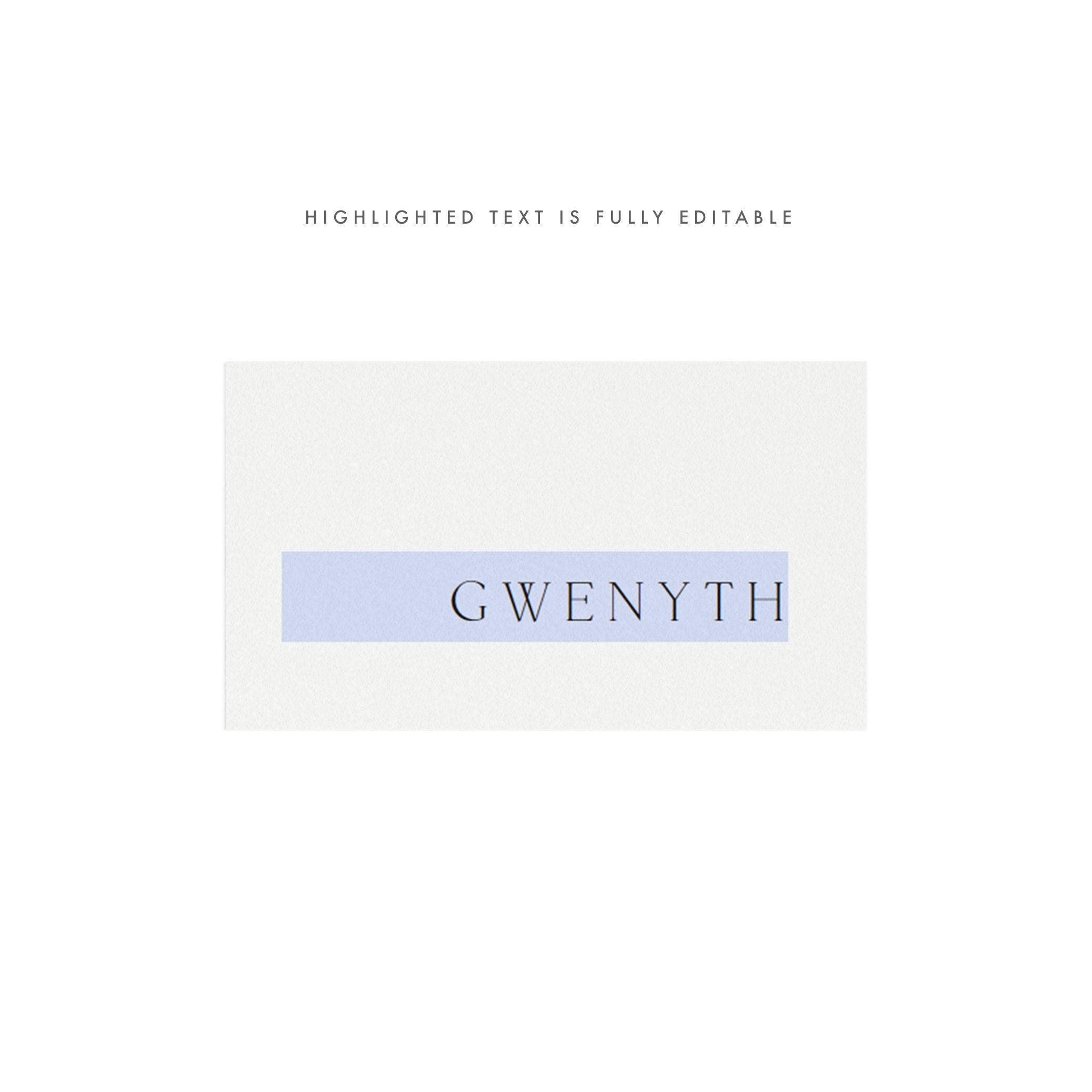 Minimalist Wedding Place Card Template: Dayla Suite, Editable PDF (3.5x2)