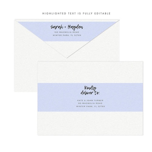 Calligraphy A7 Envelope Template: Modern Brush Script (PDF Download)