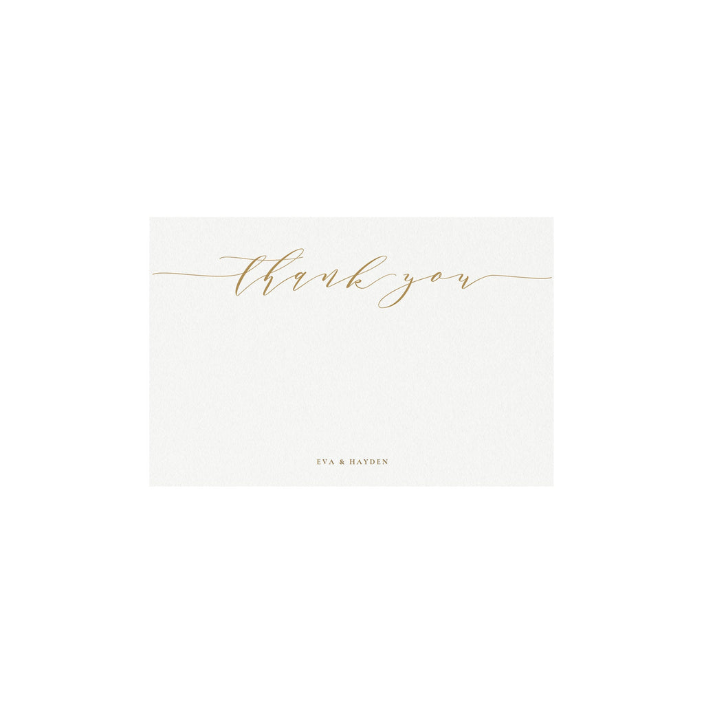 Gold Calligraphy Thank You Card Template: Melia, Editable (PDF Instant Download)