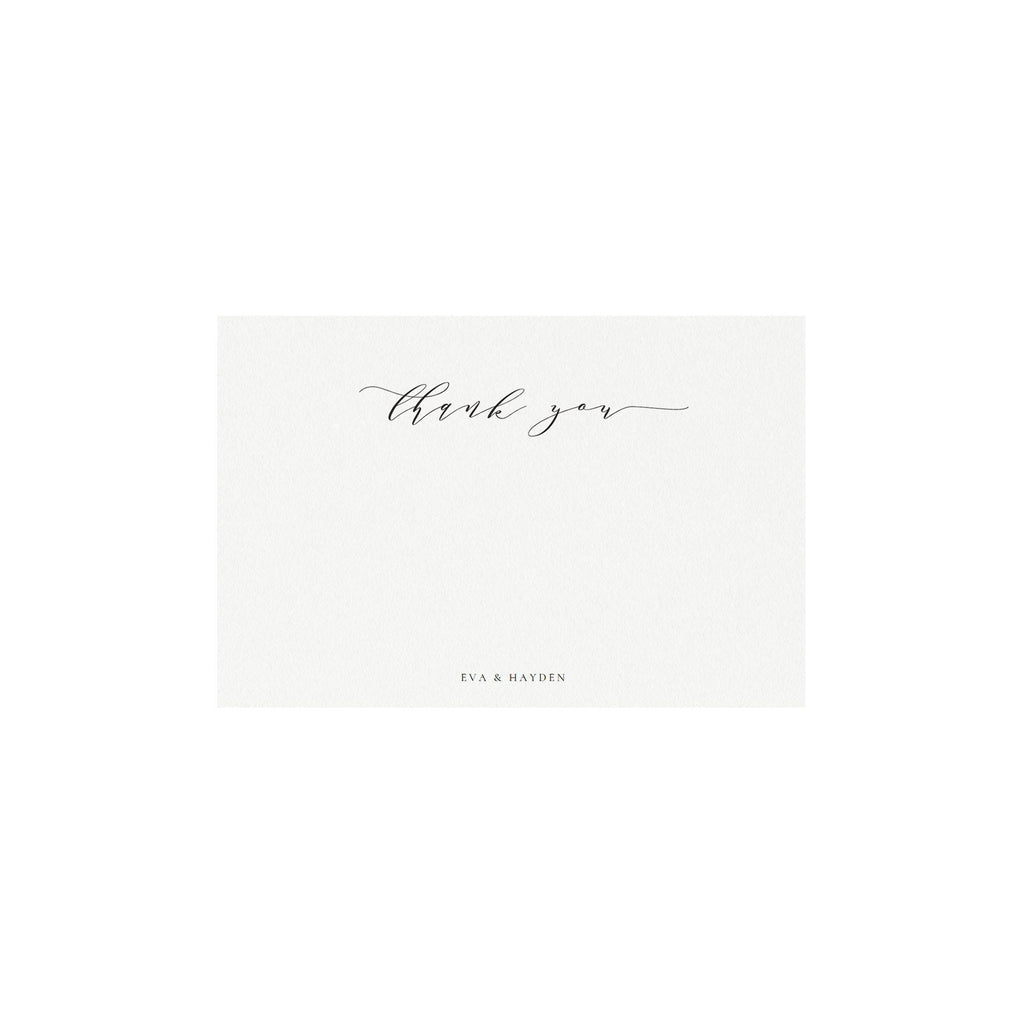 Calligraphy Thank You Card Template: Black, A6 (PDF Instant Download)