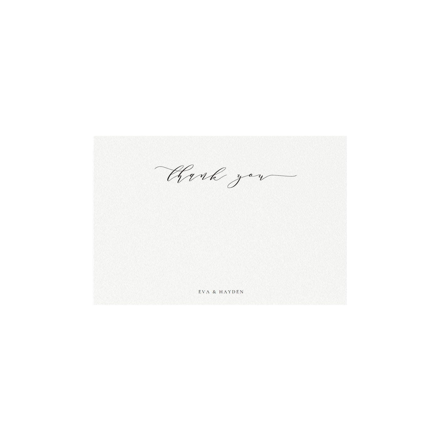 Calligraphy Thank You Card Template: Black, A6 (PDF Instant Download)