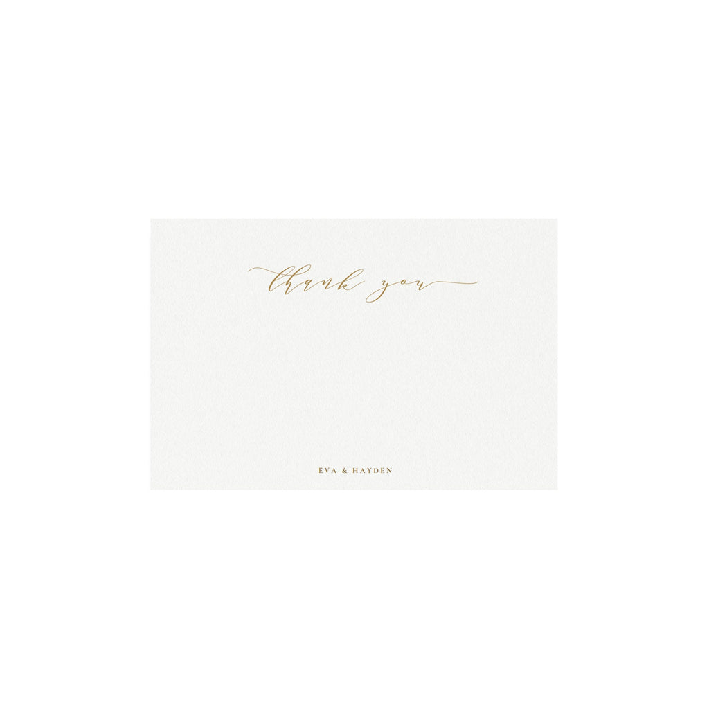 Gold Calligraphy Thank You Card Template: Editable A6 Wedding Stationery (PDF Instant Download)