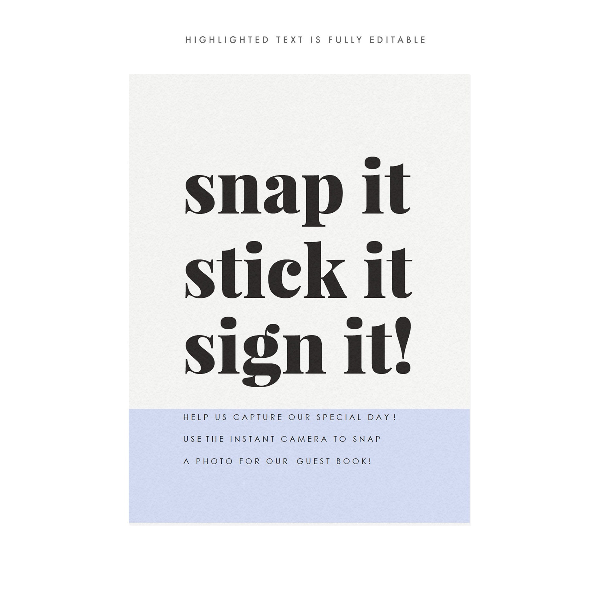Fairfax Wedding Guest Book Sign: Modern Serif (PDF Template)