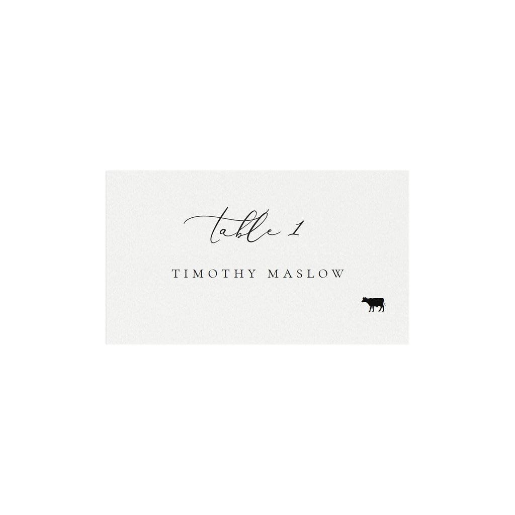 Marlow:  3.5x2 Escort Card Template Meal Icons Tables 1-30 Head Table, Avery 5302, Flat, Folded, Printable Calligraphy PDF Instant Download