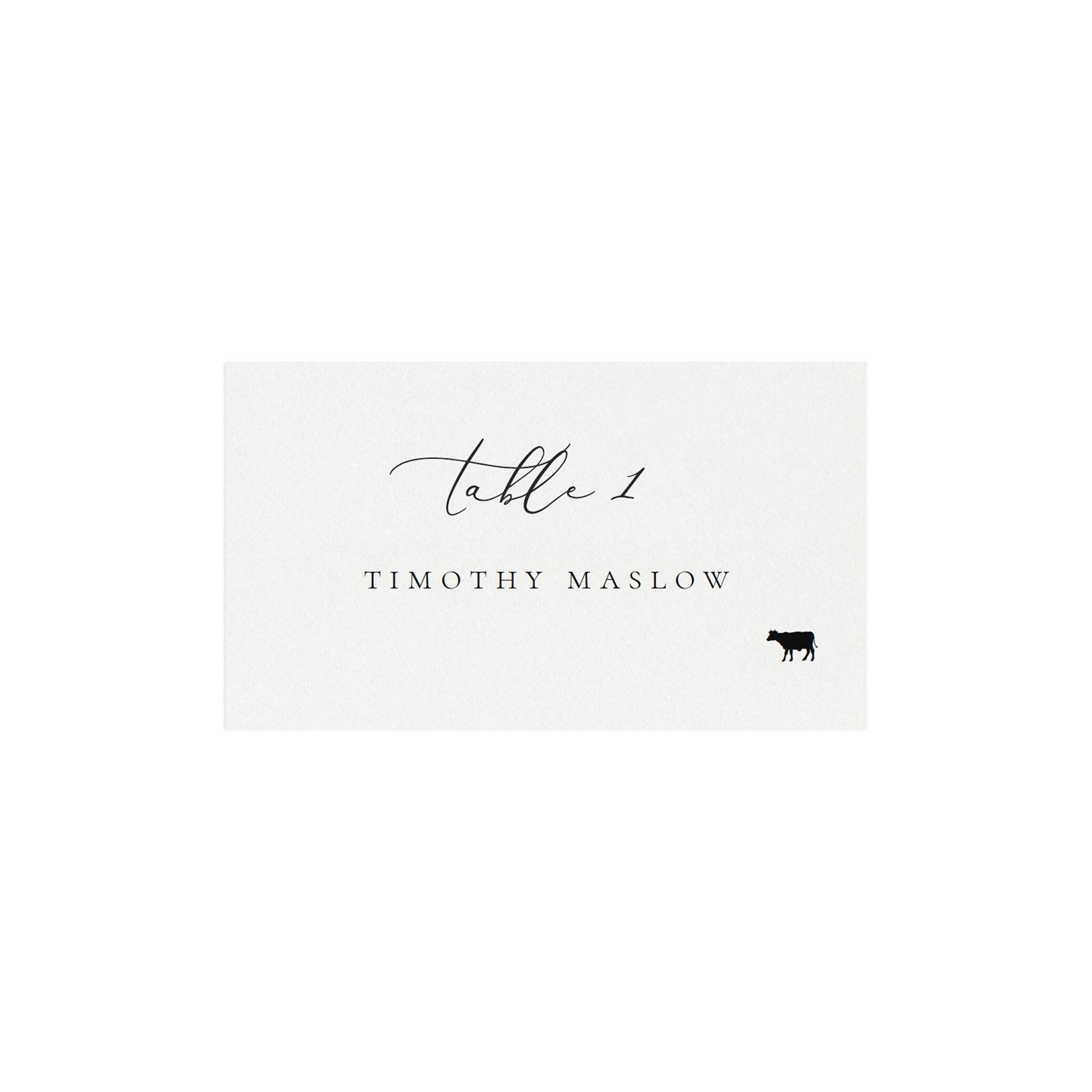 Marlow:  3.5x2 Escort Card Template Meal Icons Tables 1-30 Head Table, Avery 5302, Flat, Folded, Printable Calligraphy PDF Instant Download