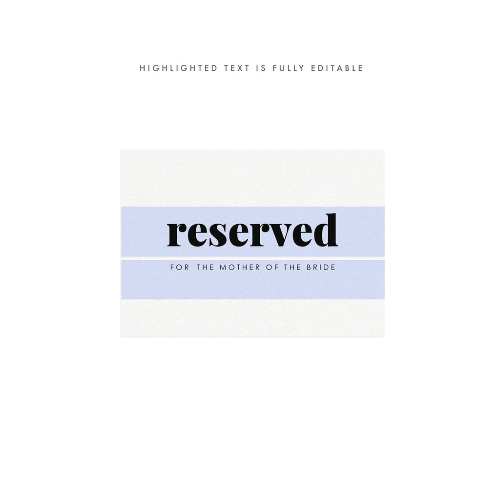 Fairfax Reserved Table Cards Template: Flat & Folded (PDF)