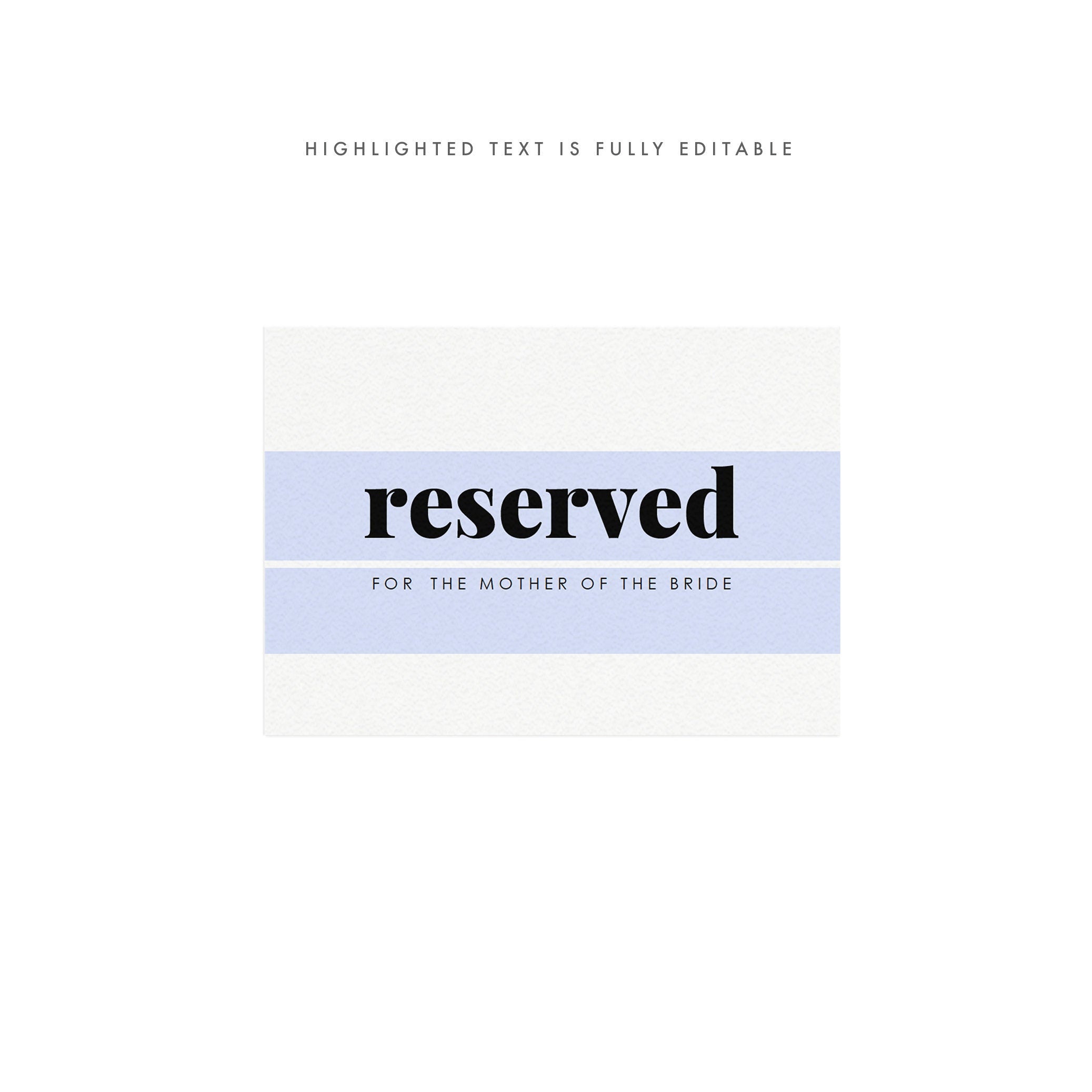 Fairfax Reserved Table Cards Template: Flat & Folded (PDF)