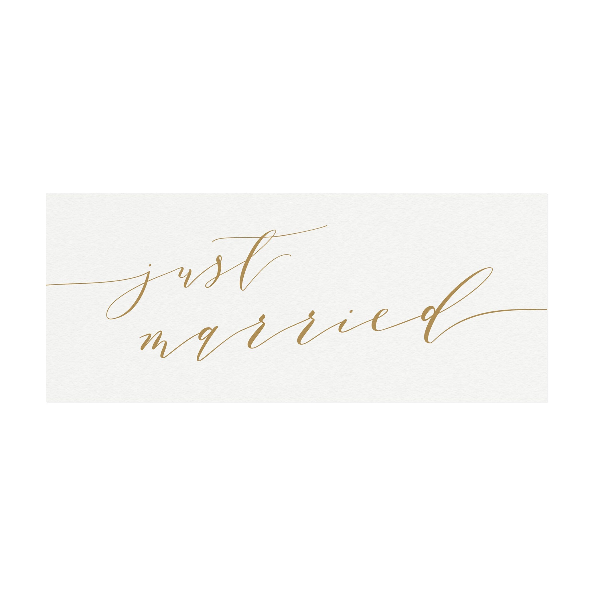 Gold Calligraphy Just Married Sign, Wedding Photo Prop (PDF Download)
