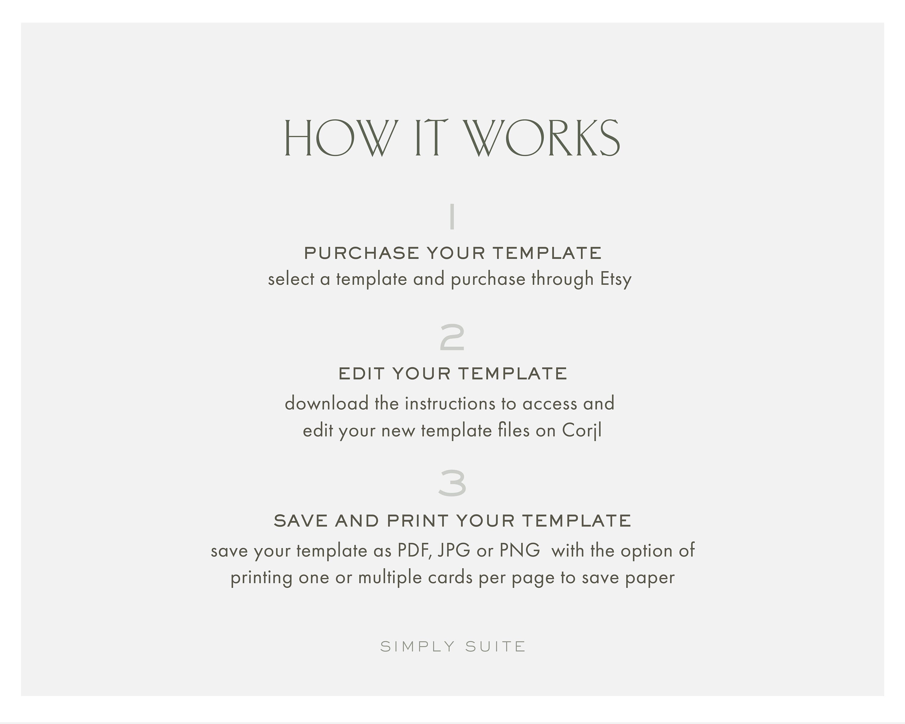 Calligraphy Wedding Invitation Template: 5x7 Instant Download (Corjl/Templett)