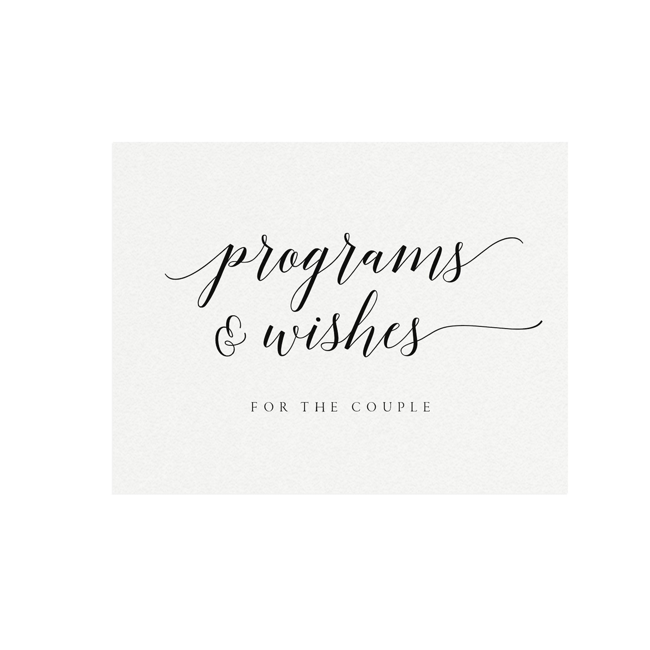 Calligraphy Wedding Programs & Wishes Sign: 8x10 Printable (PDF)