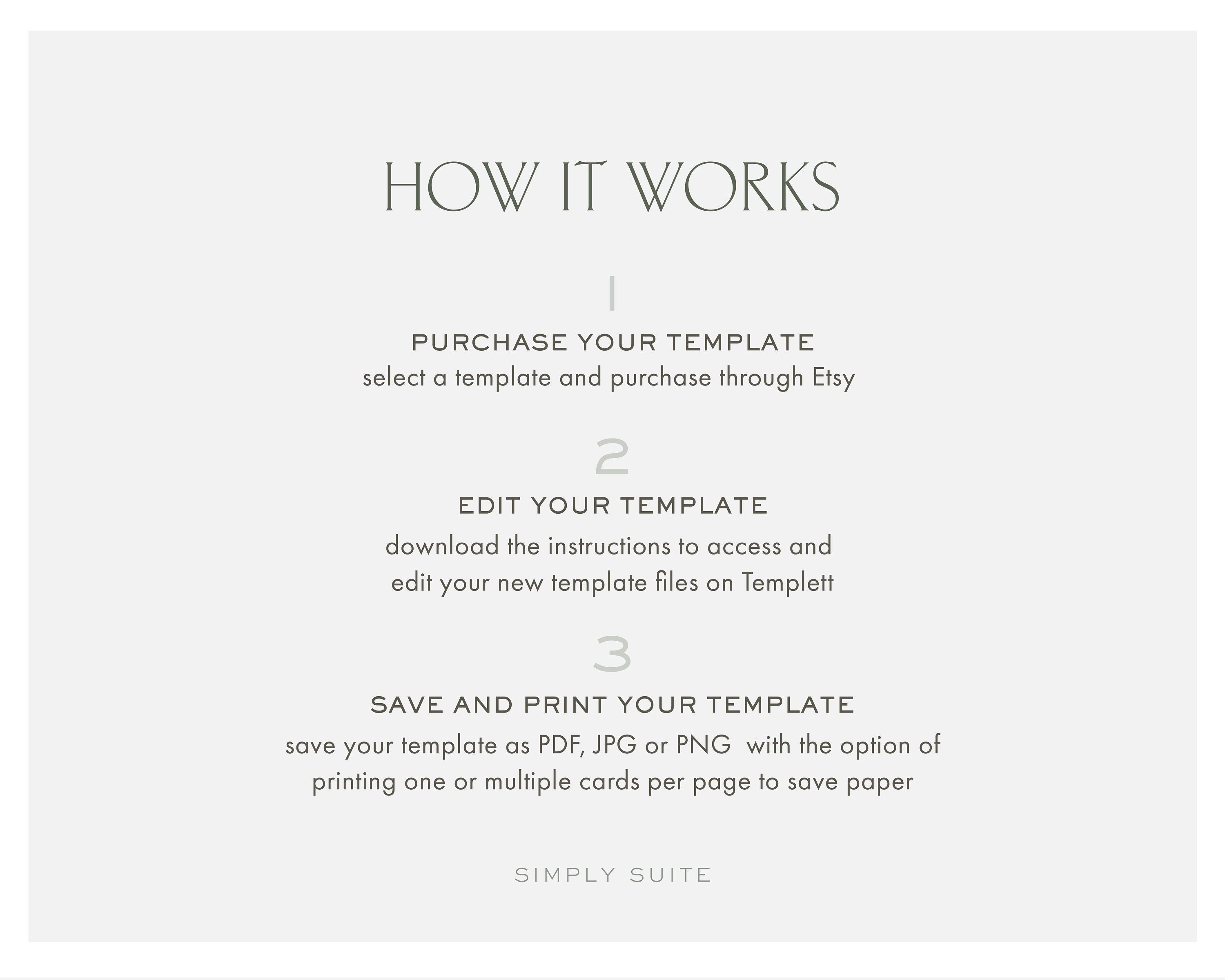 Blue Gray Wedding Program Template: Calligraphy Monogram (Instant Download)