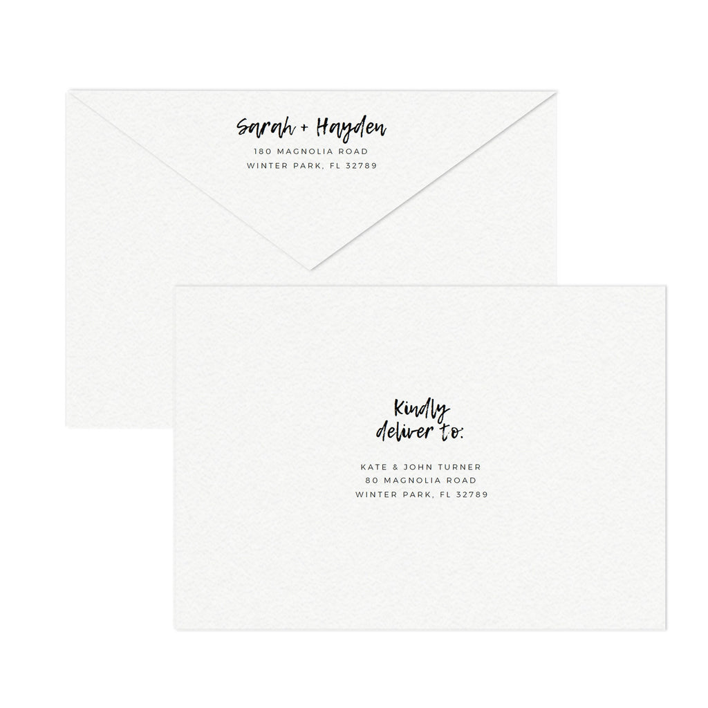 Calligraphy A7 Envelope Template: Modern Brush Script (PDF Download)