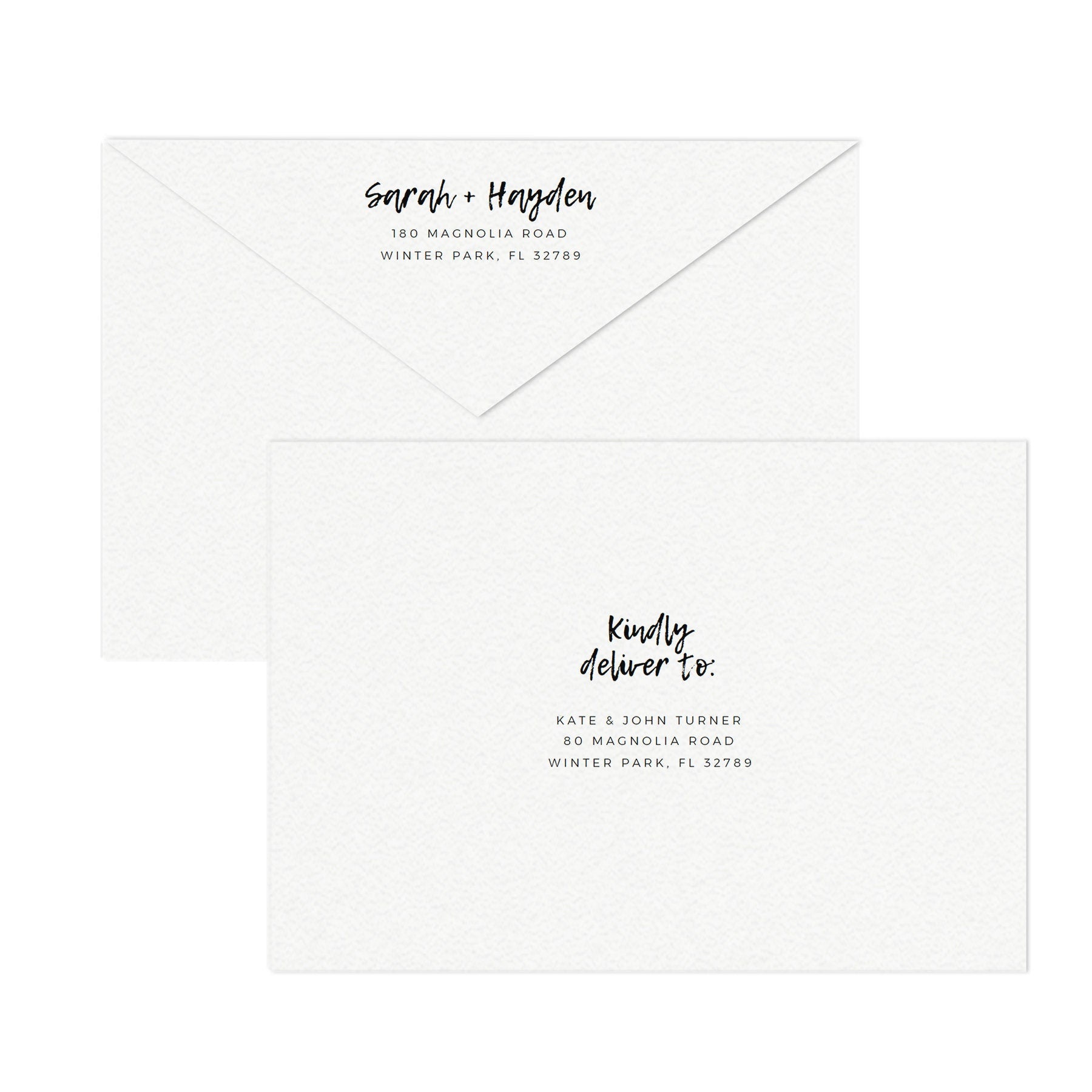 Calligraphy A7 Envelope Template: Modern Brush Script (PDF Download)