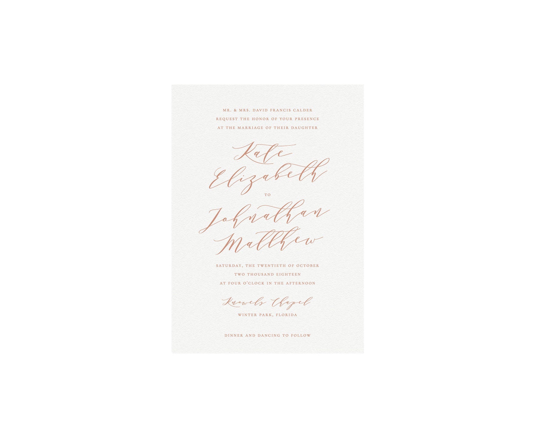Blush Wedding Invitation Suite: Minimalist Calligraphy, 4-Piece (Digital Download)